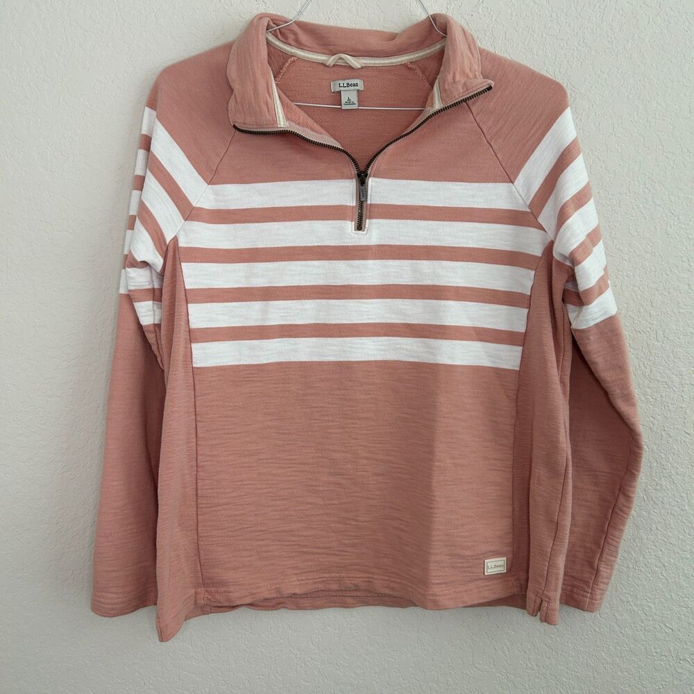 L.L. Bean Women's Peaks Island Quarter-Zip Pullover Sz L